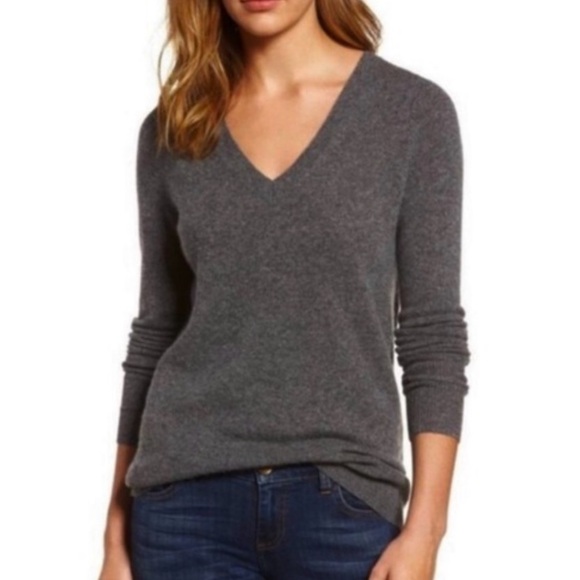 Halogen 100% Cashmere V-Neck Sweater - Picture 1 of 6